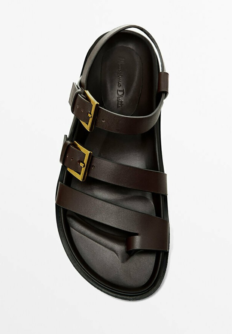 Massimo Dutti WITH BUCKLES - Riemensandalette - dark brown  