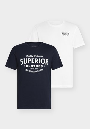 2 PACK - T-Shirt print - bright white/sky captain