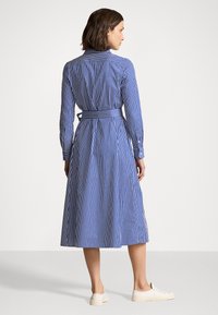 Polo Ralph Lauren BELTED STRIPED COTTON SHIRTDRESS - Shirt dress - bright  navy/white/dark blue - Zalando.co.uk