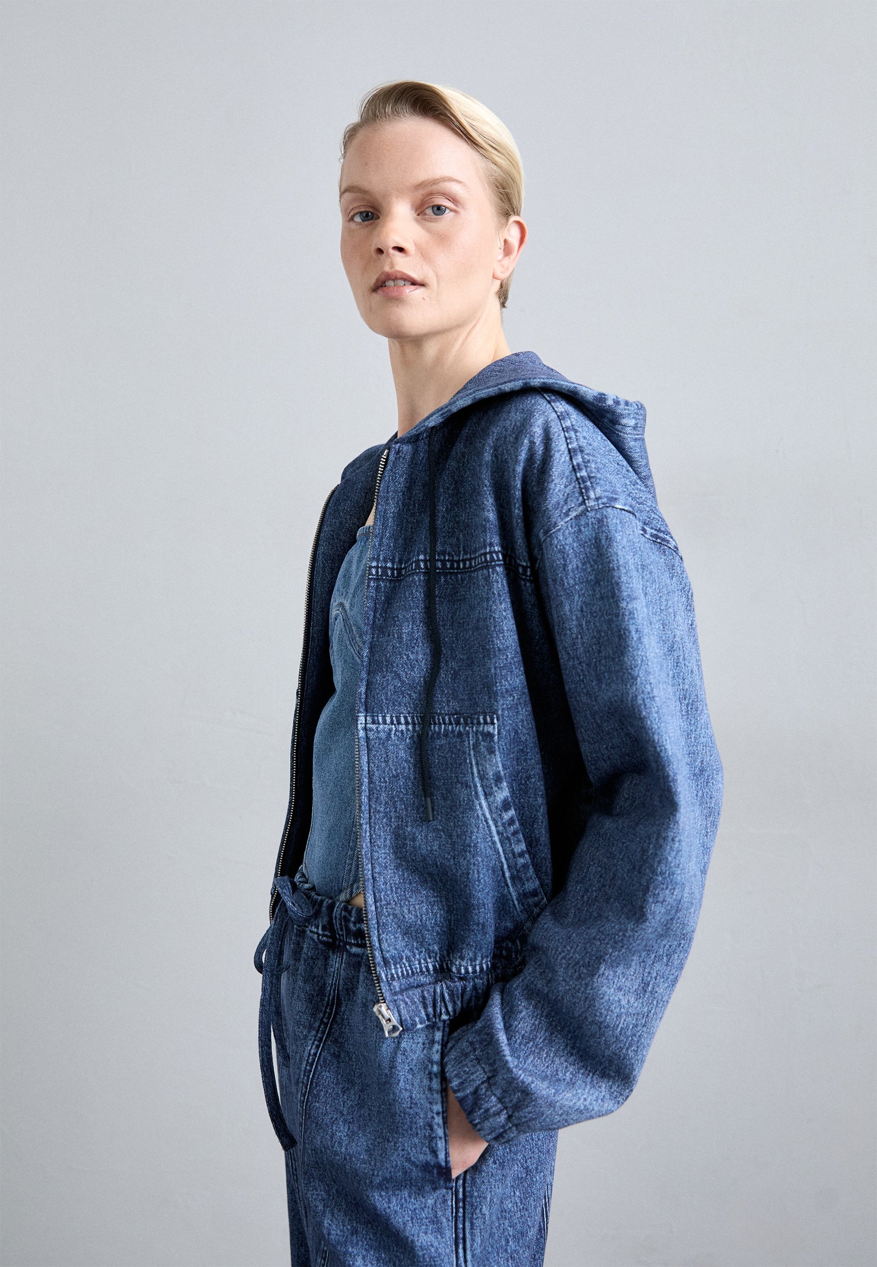 売れ筋商品|||ラグアンドボーン パーカー・スウェットシャツ レディース アウター MIRAMAR DAVINA HOODIE - Zip-up sweatshirt - dark-blue denim rag & bone MIRAMAR DAVINA HOODIE - Zip-up sweatshirt - dark