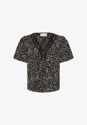 Cream, CRMIO SHORT SLEEVE BLOUSE - Blouse - black rose dot