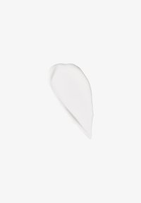 White cream or lotion with a smooth, glossy texture, shaped like a droplet, on a plain white background.