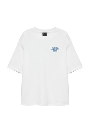 PULL&BEAR, SHORT SLEEVE WITH SURFRIDER BEACH GRAPHIC - T-SHIRT - T-shirt imprimé - white