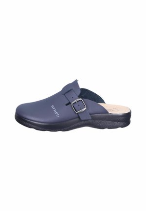 Pantolette flach - blau