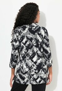 Ulla Popken PIXEL COWL NECK 3/4 SLEEVE TEE - Pitkähihainen paita - ebony