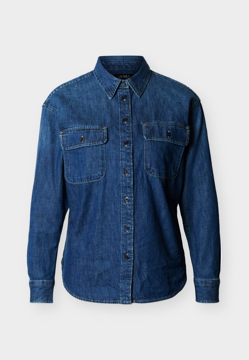 Lauren Ralph Lauren Petite Overhemdblouse blauw denim/bluedenim
