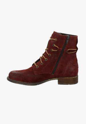 Bottines à lacets - carmin