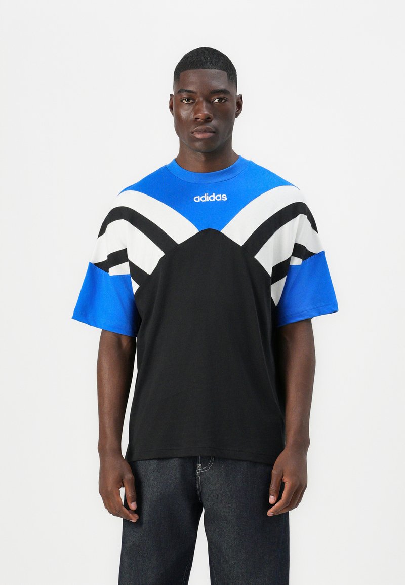 adidas Originals CUTLINE TEE UNISEX - Print T-shirt - black/blue