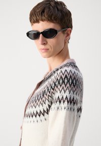 Lindex CARDIGAN TONE FAIR ISLE - Cardigan - light beige