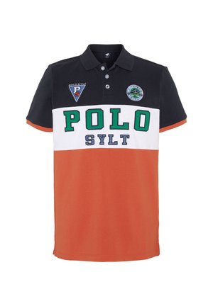 OPTIK MIT PATCHES - Polo shirt - orange dark blue