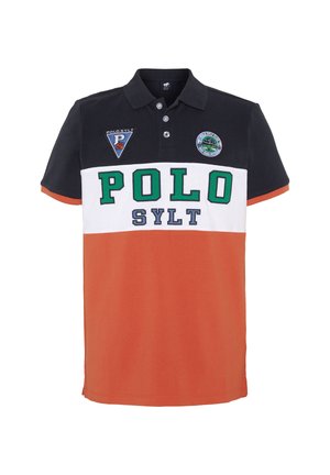 OPTIK MIT PATCHES - Poloshirt - orange dark blue