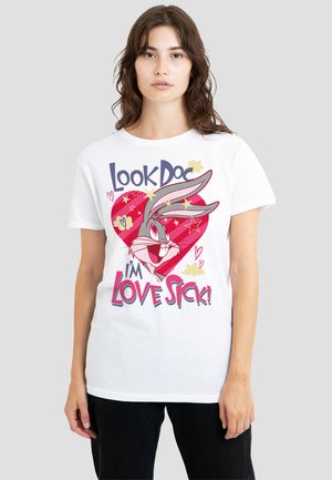 Cotton Soul, LOONEY TUNES VALENTINE'S DAY BUGS BUNNNY LOVE SICK - Print T-shirt - white