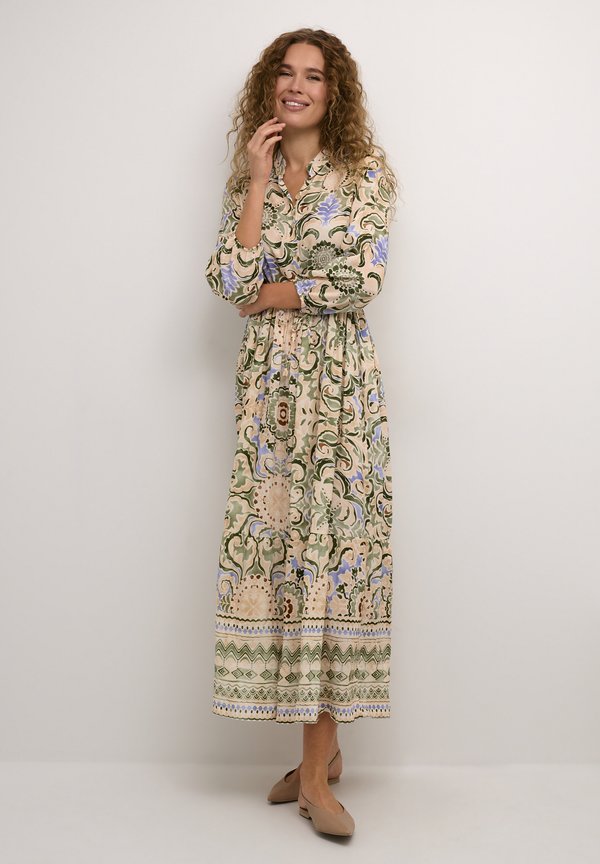 CRAlora - Maxikleid - khaki floral wallpaper