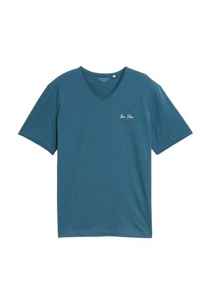 TOM TAILOR, Tričko s potlačou - real teal blue
