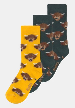 BOY COW 3 PACK - Socks - yellow/black