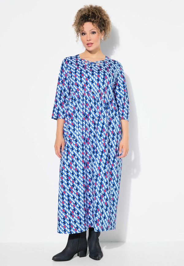 GEOMETRIC PRINT STRAPPY EMPIRE SWING SHAPE - Jerseykleid