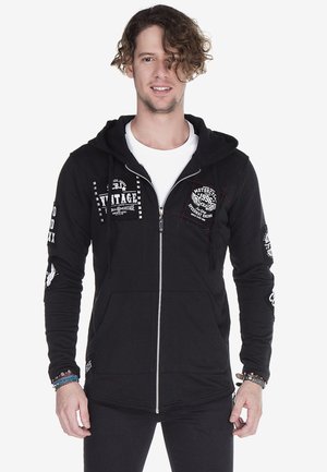 Sweater met rits - black