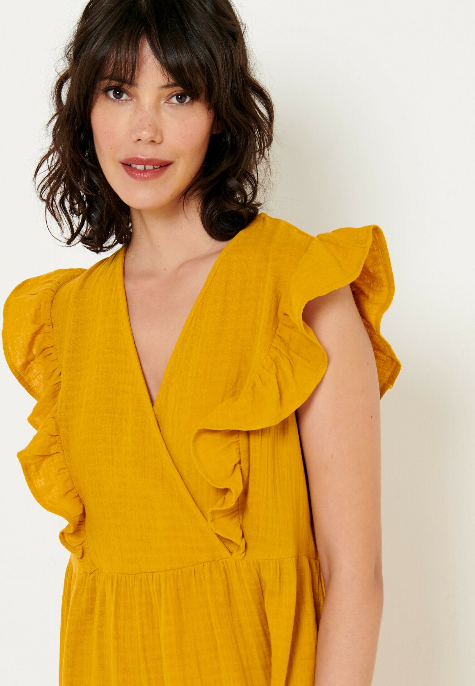 robe jaune camaieu