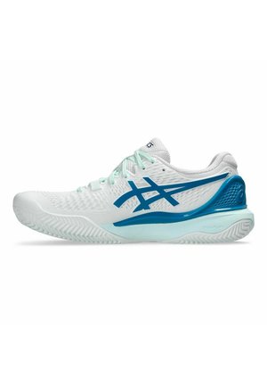 GEL-RESOLUTION 9  - Clay court tennis shoes - white teal blue