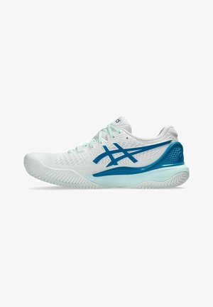 ASICS GEL-RESOLUTION 9 - Zapatillas de tenis para tierra batida - white teal blue
