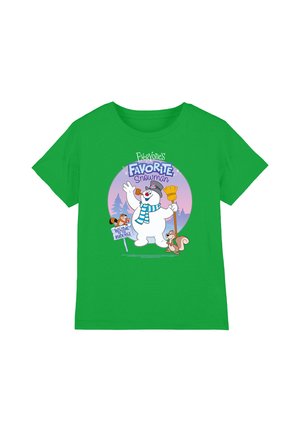 Cotton Soul, FROSTY THE SNOWMAN/FAVORITE UNISEX - Print T-shirt - dark green