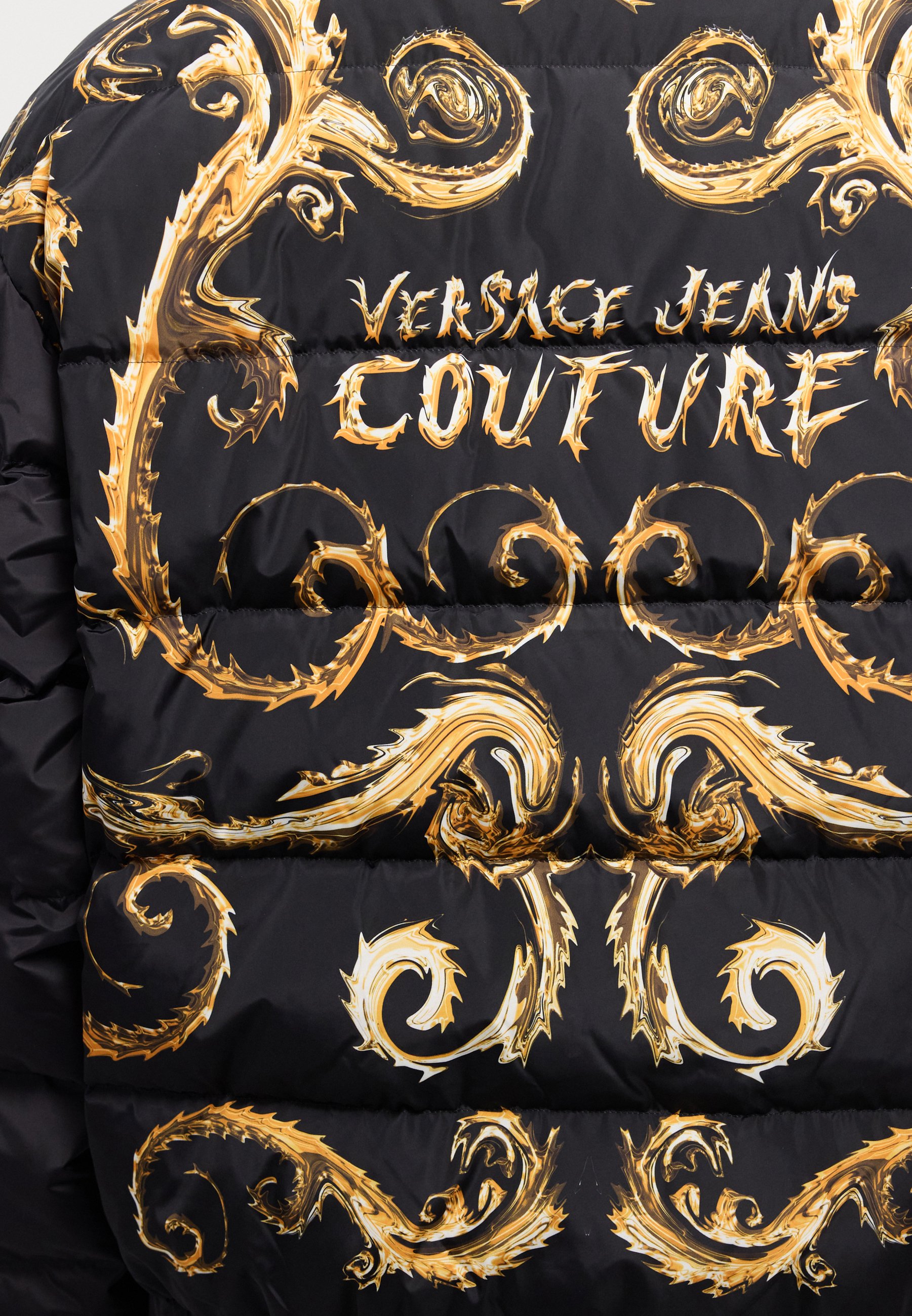 Versace Jeans Couture CHROMO BACK - Down jacket - black/gold/black