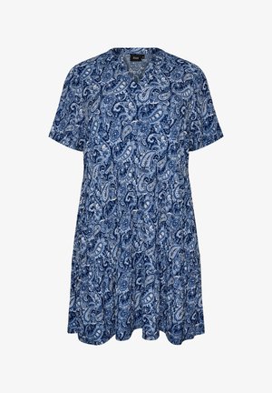 Zizzi, GEMUSTERTES KLEID MIT EINSÄTZEN - Dnevna haljina - blau
