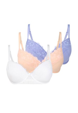 3 PACK - Soutien-gorge push-up - lavendel+mandarine+weiß