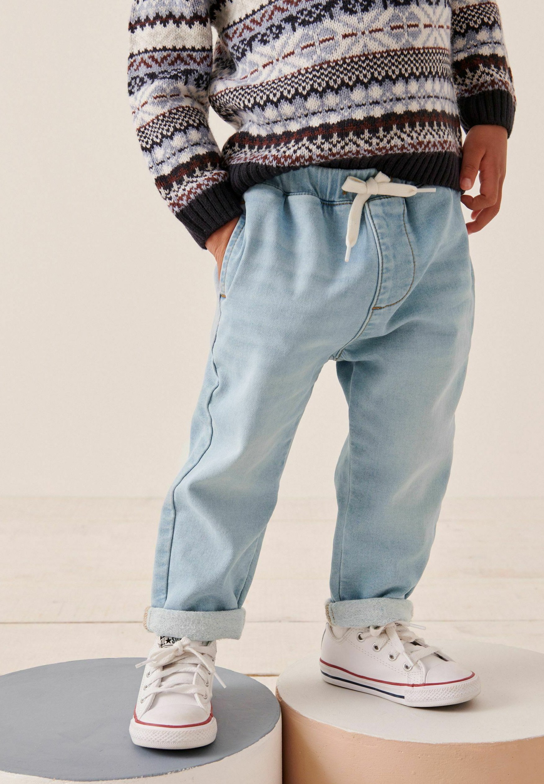 Jean Garçon Next - Taille 28 Jambe 26 - Droit Délavé Bleu Foncé - Pour 11 Ans - Occasion Très Bon état