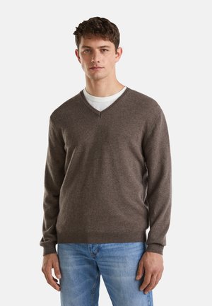 V NECK  - Maglione - brown
