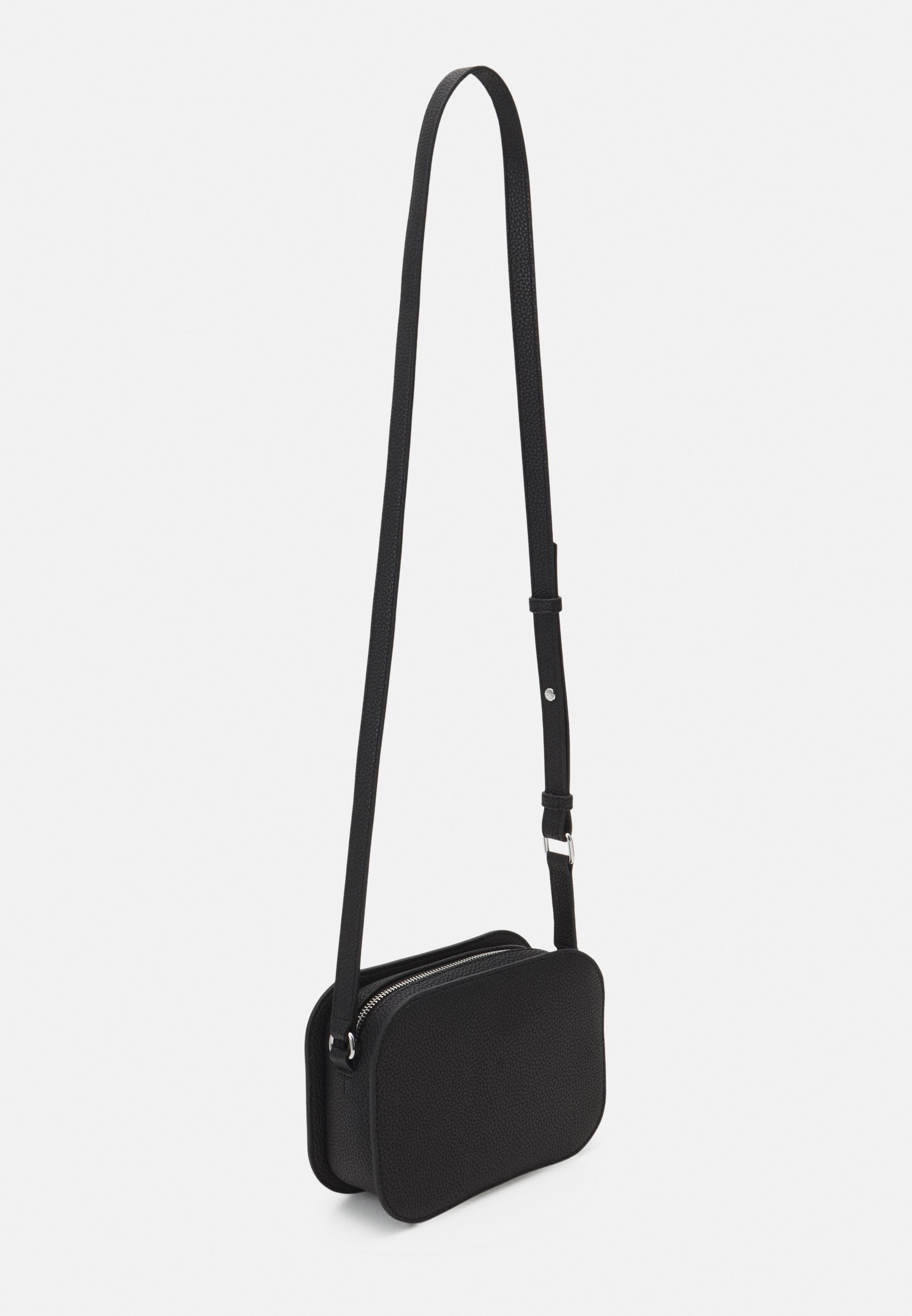 TOMMY HILFIGER Borsa tracolla in pelle nera Iconic chiusura zip con logo  Color Nero Taglia One size