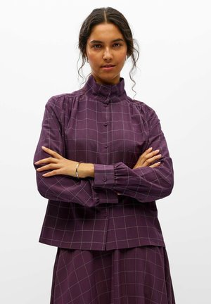 Object, SHIRT GATHERED HIGH COLLAR - Chemisier - plum perfect