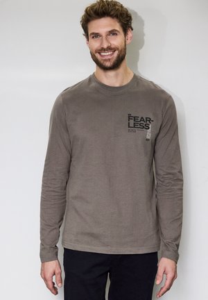 Street One MEN SOFTES MIT PRINT - Long sleeved top - braun