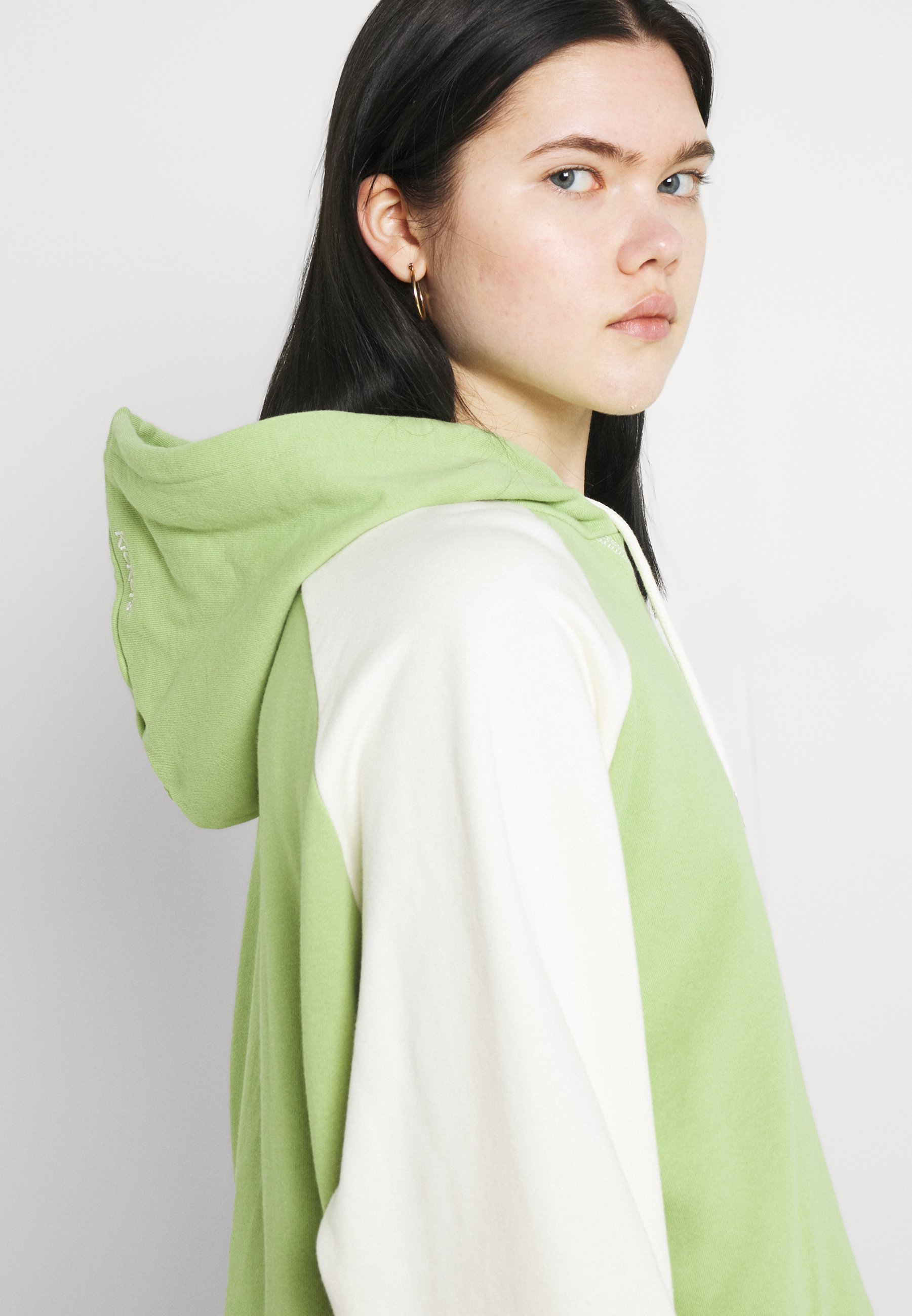light green cropped hoodie