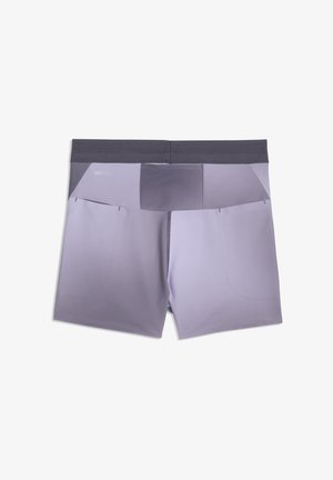 Lichtpaarse herenboxers met een donkergrijze elastische tailleband en een ademend meshpaneel aan de achterkant.