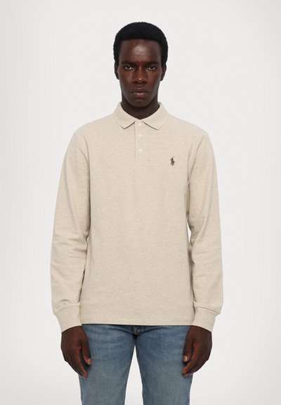 Polo Ralph Lauren CUSTOM SLIM FIT STRETCH MESH POLO SHIRT - Hosszú ujjú felső - expedition dune