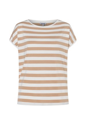 More & More, MORE & MORE LOCKERES, SOFTES BASIC-STREIFENSHIRT - T-Shirt print - cork beige offwhite small yarn stripes jersey