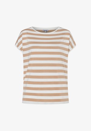More & More, MORE & MORE LOCKERES, SOFTES BASIC-STREIFENSHIRT - T-Shirt print - cork beige offwhite small yarn stripes jersey