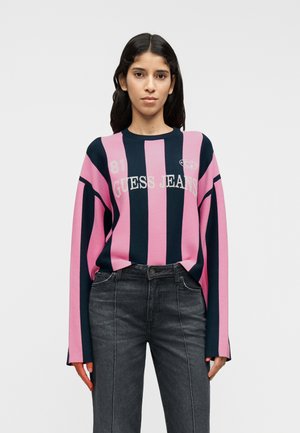 STRIPED - Striktrøje - light pink/dark blue