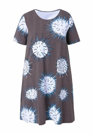 LAURASØN SEA URCHIN SHORT SLEEVE - Jersey dress - dark taupe