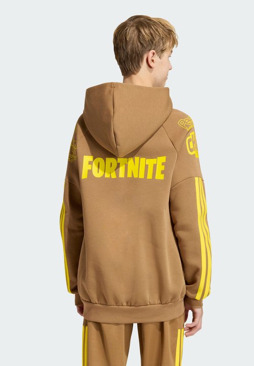 adidas J FORTNITE HOODY UNISEX - Hoodie - brown desert yellow — photo 2