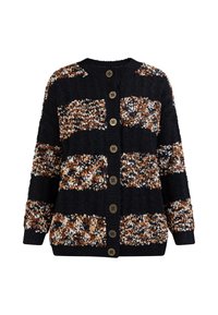 WITH BUTTONS - Cardigan - schwarz mehrfarbig