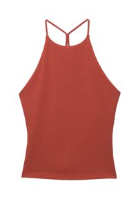 HALTER WITH STRAPS AT THE BACK - Top - dark red