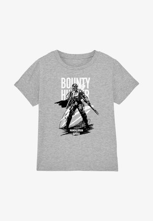 Star Wars, THE MANDALORIAN AND GROGU BOUNTY HUNTER INK UNISEX - Print T-shirt - mottled light grey