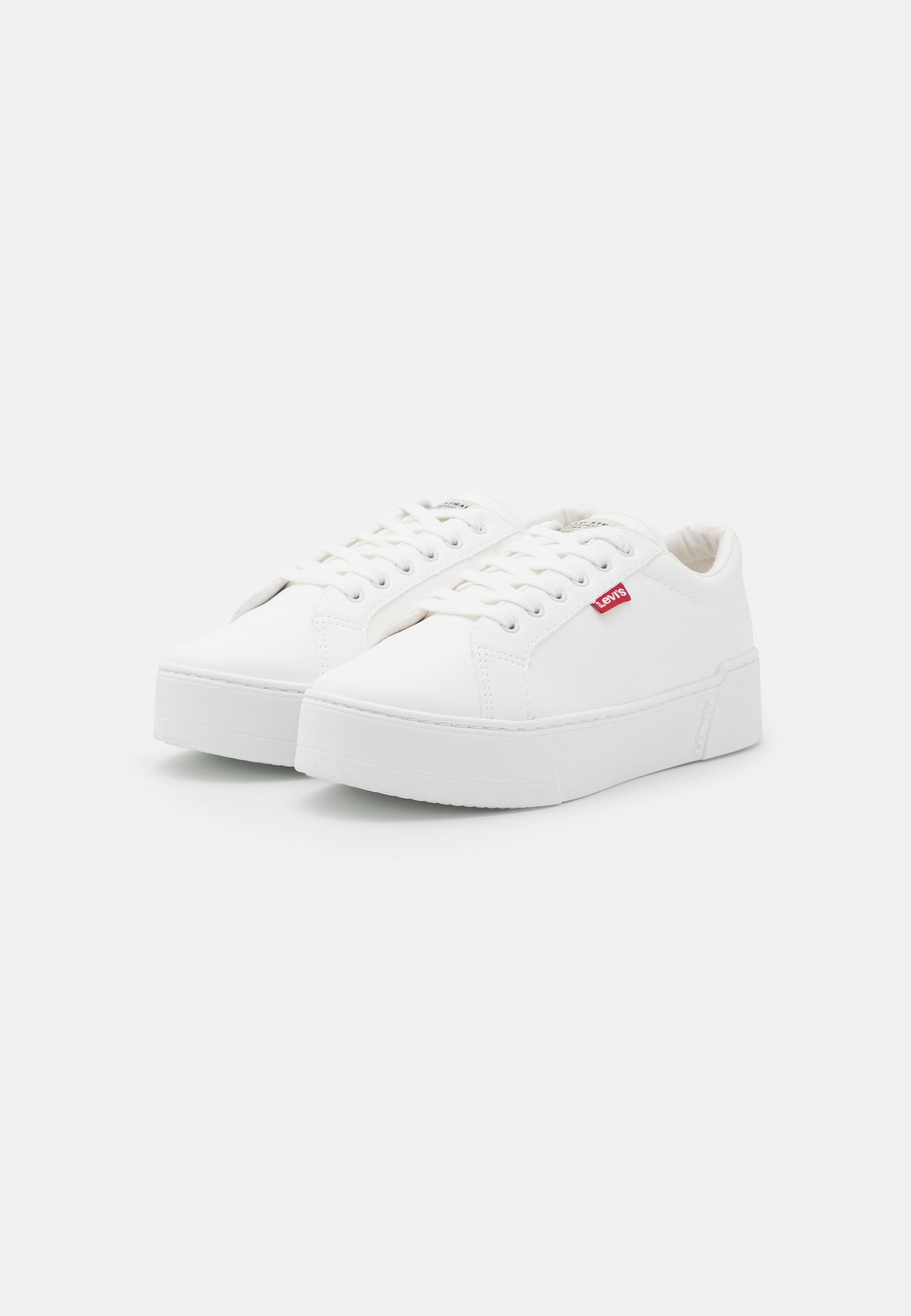 levis white platform trainers