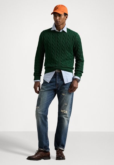 Polo Ralph Lauren CABLE KNIT COTTON JUMPER - Stickad tröja - vintage pine