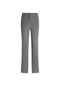 Grijze sweatpants van zacht materiaal, met een tailleband met trekkoord en een rechte pasvorm, voorzien van een subtiele logo-accent aan de zijkant.