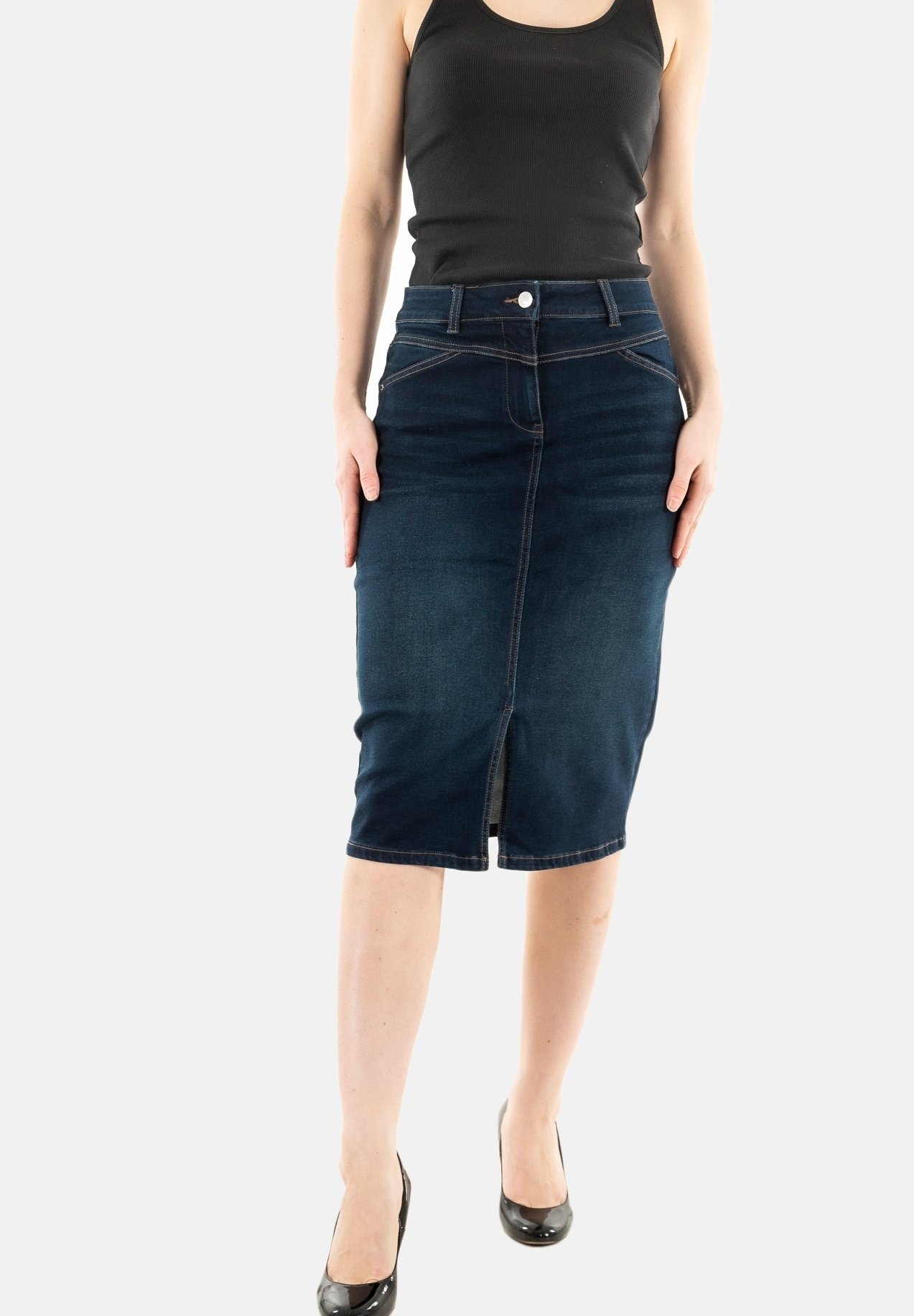 Jupe En Jeans HIGH USE By Claire Campbell - Taille 38, Coupe Évasée, Couleur Gris/Bleu - Neuf Sans étiquettes