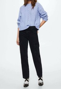 Mango Strickpullover - light blue