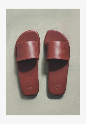 THE SET, REGULAR FIT - SLIP ON MULE CASUAL SANDALS . - Slip-on sandaler - burgundy red leather